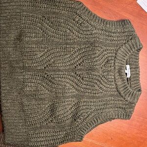 Madewell Olive Cable Knit Sweater
